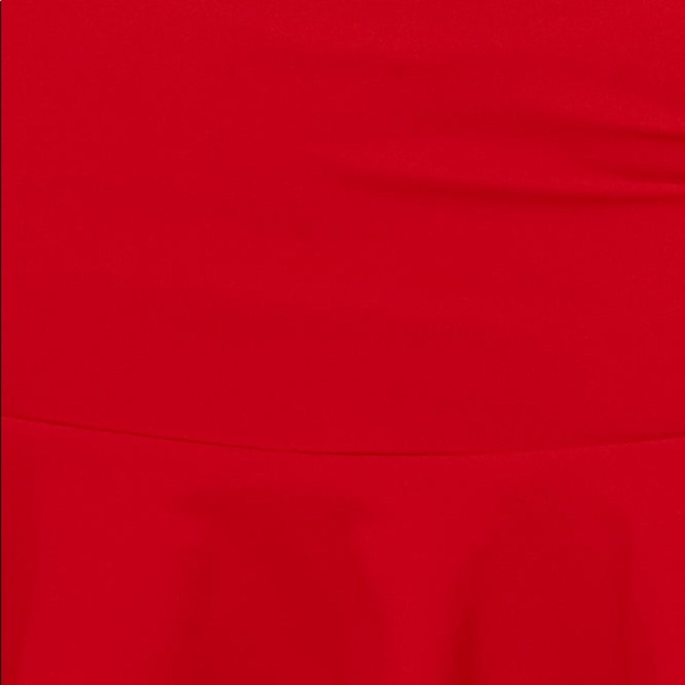 RED CUT-OUT BUST RUFFLE SHOULDER MINI DRESS - Picture 6 of 6